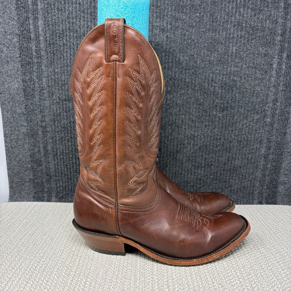 Boulet 8064 Western Cowboy Boots Brown Leather Mens 9.5 E Made in USA